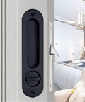 Installed 6.8 Inch Privacy Pocket Door Lock Hardware With Key Sliding Pocket Door Handle, Silent Zinc Alloy Lock Set For Interior Doors
