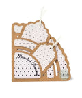 Stitched Slotted Corner Pocket Die Cut Set With Large Scalloped Edge Pocket for crafting and scrapbooking projects.