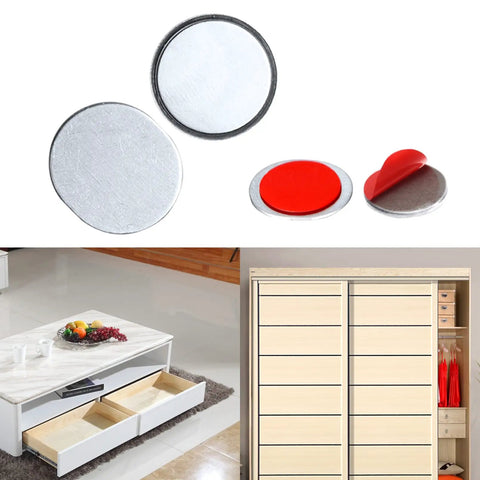 Ultra Thin Magnetic Door Catch Set With Stainless Steel Cabinet Magnets 16 Pack Including 3M Strong Adhesive And Nail Free Adhesive