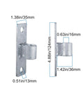 Wall Mount Gate Hinges For 5/8 Inch Pin Chain Link Fence Post, Heavy Duty Galvanized Iron Hardware Pack Of 4, side view dimensions