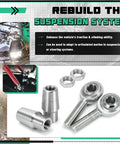 Badass 3/8 Inch 24 Thread Chromoly Heim Joint Rod End Kit with smooth threads, nuts, and tube adapters for steering and suspension.