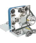 Heavy Duty Brushless Orbital Belt Sander With Knuckle Friendly Grip And Rock Solid 10mm Frame For Pro Workshop Projects Metal Sharpening And Butter Smooth Finishes - close-up view showing the machine's mechanics and sanding belt.