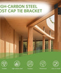 4 Pack Heavy Duty Post Brackets Tie In Beam Supports For 4x4 Posts To Beams High Carbon Steel Black Powder Coated Finish Rust Resistant Gazebo Deck Porch Post To Beam Anchors For Wood Beams Support shown on gazebo structure