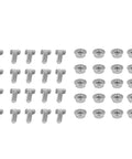 Heavy-Duty M6 Flange Bolts And Nuts Kit In 304 Stainless Steel, 20-Piece Set Of M6 Screws With Flange Nuts For Greenhouse Projects, Durable Hex Bolt Fasteners Hardware, 20 bolts and 20 nuts laid out