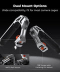 Dual Mount Camera Top Handle with NATO clamp and ARRI locating pins showing dual mounting options and ergonomic grip.