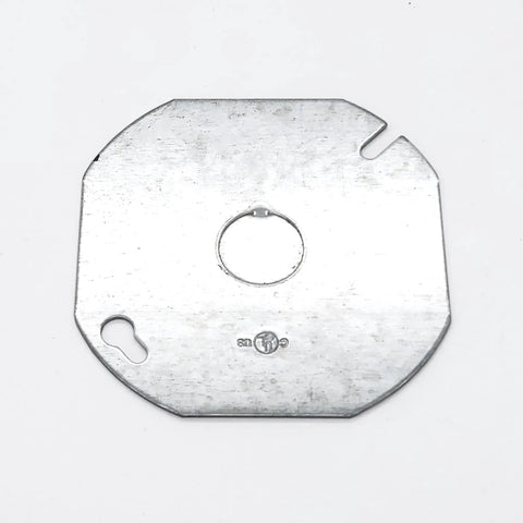 Cover plate for 4 Inch Octagon Electrical Box With Three Eighth Inch Knockouts Cover UL Listed Galvanized Steel Junction Box.