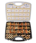 Heavy Duty Flange Bolt Kit 528Pcs M5 M6 M8 M10 8.8 Pro Grade With Nuts And Washers Yellow Zinc Plating Durable Storage Case