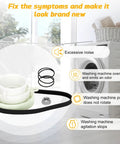 Washer Pulley Clutch Kit With 21 Inch Drive Belt And Cam Replacement for Whirlpool Kenmore; includes text showing washing issues.