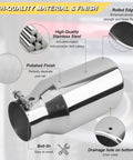 3 Inch Inlet Exhaust Tip For 3 Inch Tailpipe OD, 4 And A Half Inch Outlet, 9 Inch Overall Length, Stainless Steel Bolt On Tail Pipe