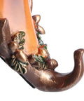 Vintage Deer Head Resin Wall Hook detail with leaf and acorn decorations for coats and keys, stylish home decor organizer.