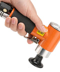 2 Inch Pneumatic Mini Orbital Sander Kit With 2 In 1 Air Right Angle Grinder Polisher in hand