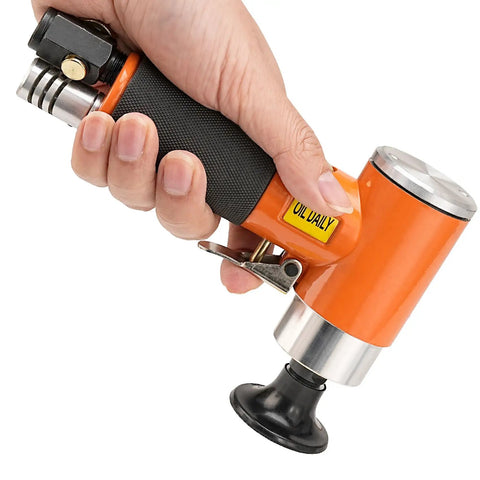 2 Inch Pneumatic Mini Orbital Sander Kit With 2 In 1 Air Right Angle Grinder Polisher in hand