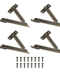 4 Pack Lid Folding Support Hinges With 16 Screws Bronze Finish Lid Stay Hinges For Furniture Wooden Boxes Jewelry Cases Chests