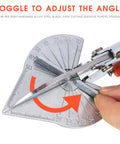 LeafLux miter shears for wood trim with adjustable 45°–135° angle, metal blade, side view