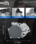 Front view of YongtoParts brake vacuum pump with dark cover and metal housing, 6.3 in long.