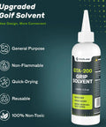Golf Grip Regrip Kit With 5oz Solvent 15 Grip Tapes Hook Blade And Rubber Vise Clamp featuring quick-dry, non-toxic solvent bottle.