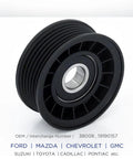 Top Tier Belt Idler Pulley 38009 Tensioner For Chevy Silverado GMC Savana Dodge Dakota Replaces 12552360 OEM Fit Steel Bearing Auto Parts black