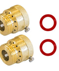 2 Pack Faucet Vacuum Breaker Backflow Preventer for three quarter inch solid brass hose bib garden spigot with red washers