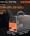 145 Amp Do-It-All 3-In-1 Welder Flux Core MIG, Lift TIG, and Stick Welder With IGBT Inverter, black-orange unit