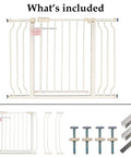 Extra Wide Baby Gate For Openings From 29.1 To 62.2 Inches Warm White Finish Pressure Mounted No Screws Needed Easy One Hand Operation Safe Gate For Kids And Pets In Doorways And Hallways