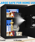 Interior of 3.3 Cu Ft Fireproof Home Safe With Waterproof Seal Digital Keypad Lock Spare Keys Anti Theft Security Safe