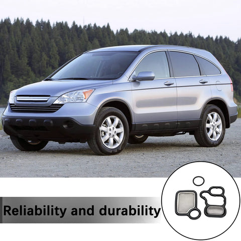 Honda CR-V with VVT VTEC Solenoid Gasket Valve Cover Set 3 Piece diagram showing components to stop engine oil leaks.