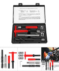 Premium M16x2 Thread Repair Kit Stainless Steel 11 Pcs with drill tap wrench and inserts in black carrying case.