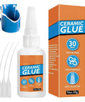 Fast Drying Ceramic Glue Adhesive For Porcelain And Tile Repairs, Quick Fix Bonding Solution, 30g bottle with nozzle tips