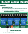 Image of 30A 4 Channel Relay Module 12V Expansion Board With High Low Level Trigger Optocoupler Isolation For PLC Automation Equipment