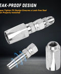 Legines 3Pcs hydraulic hose repair kit chrome reusable fittings for 1/4, 3/8, 1/2 in ID