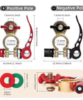 Beefy Quick Release Battery Terminal Connectors Kit With Red And Black Brass M8 X 25mm 24V 3A Push Button Manual Clamp