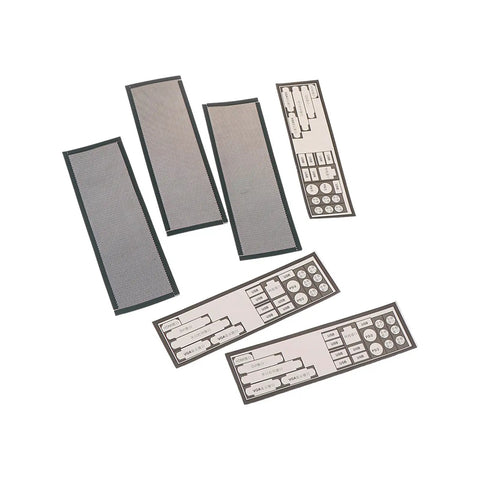 Backplate Filter Cover For PC Case Rear Panel 5.8 By 17 CM 2.28 By 6.69 IN IO Shield shown in mesh design, ideal for gaming rigs.