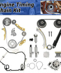 Timing Chain Kit Water Pump With VCT Solenoid Actuator Gear For 2.4L GM Engines 2009 To 2017 Fits Chevy Equinox Malibu shown.