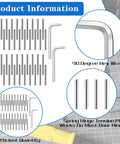 Spring Hinge Tension Pin Replacement Kit With 40 Stainless Steel Shelf Pins and 2 Hex Wrenches for Self Closing Doors