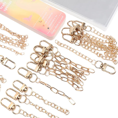 The Real Deal On DIY Keychain Crafting Comes In This Huge Kit Loaded With Iron Clasps Extender Chains Cards And Zip Pouches Plus Ropes To Build Sick Custom Keys Anyone Will Love It Done In Hours Perfect For Rainy Afternoons Or Group Time At Home Now, gold iron clasp chains