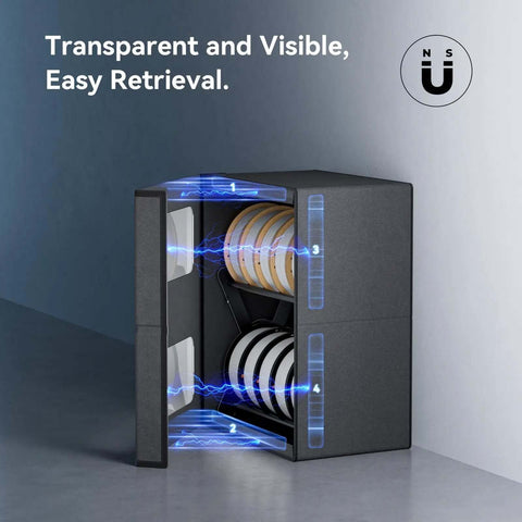 One Stop 3D Printer Filament Storage Box With Dryer Magnetic Closure And Moisture Proof Design 10Kg Capacity Two Tier Rack