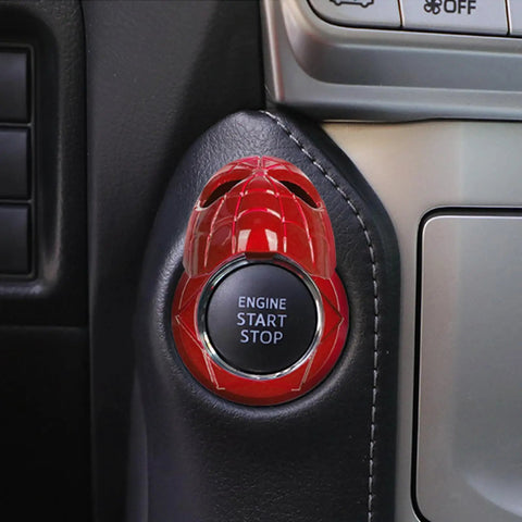 Red Finish Ignition Button Cover For Cars, Push To Start Ring, Anti Scratch Zinc Alloy Start Stop Button Decor, Fits 99 Percent Of Vehicles