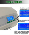 Reflow Oven And Soldering Station For PCB Boards With Hot Air Circulation Automatic Reflow Machine control panel features