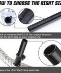 Heavy Duty Aluminum Bike Seat Post 27.2mm 30.9mm 31.6mm 350mm Length Fits Mountain Road BMX Bikes Ride Ready Lightweight Rust Resistant Easy Install Bolt On Upgrade For Your Ride with measurement guide
