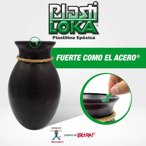 Black ceramic vase repaired with Versatile Epoxy Putty For Repairs And Modeling 40 g Durable Plastic Like Stuff You Can Knead