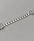 20 Clear 12L Sticks Bar Set With 1x2 Plate End Hollow Studs And 1x1 Round Studs, clear stick on gray background