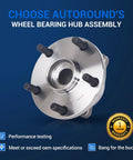Front Wheel Hub And Bearing Assembly With ABS For Outback Forester Impreza Legacy Ascent 5 Lug Replacement Built For A Smooth Ride And Easy Install Today displayed with warranty seal