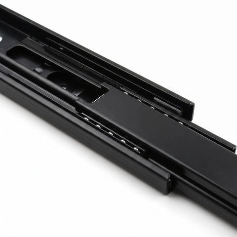 Premium Two Set Side Mount Drawer Slide Rails Six Inch full extension ball bearing runners close-up showing smooth glide action.