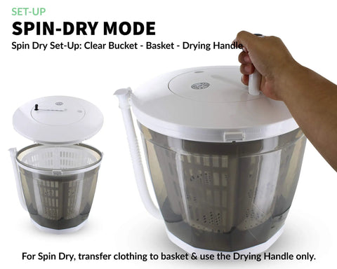 2 In 1 Mini Portable Washing Machine And Dryer Manual Hand Crank Non Electric Eco Friendly Go To Laundry Solution For Dorms Apartments RVs Camping Lightweight Compact Washer And Spin Dryer