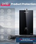 Natural Gas Tankless Water Heater Delivering Whole House Flow Up To 7.6 GPM At 199000 BTU with product protection features.