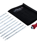 Drive-Loc VI Interchangeable Blade Set With Durable Pouch, 10 Piece, CVM Steel With Hard Chrome Finish, Adjustable Blades