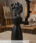 Precision Miniature Painting Handle With Stabilizer Bar And Magnetic Base For No Slip Gripping 360 Degree Rotating Model Holder With Finger Rest For Wargaming D And D Figures Anti Shake For Ultra High Detail on a table