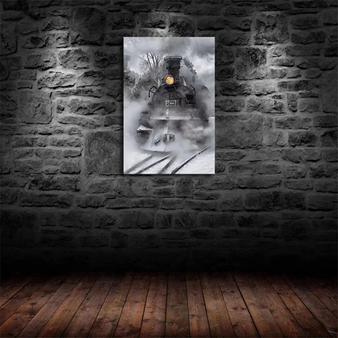 Dope Vintage Steam Locomotive Train Wall Art Canvas Print For Living Room Bedroom Kitchen Bathroom Modern Home Decor 12X18 Unframed With Framed Options Railfan Gift Rustic Industrial Poster