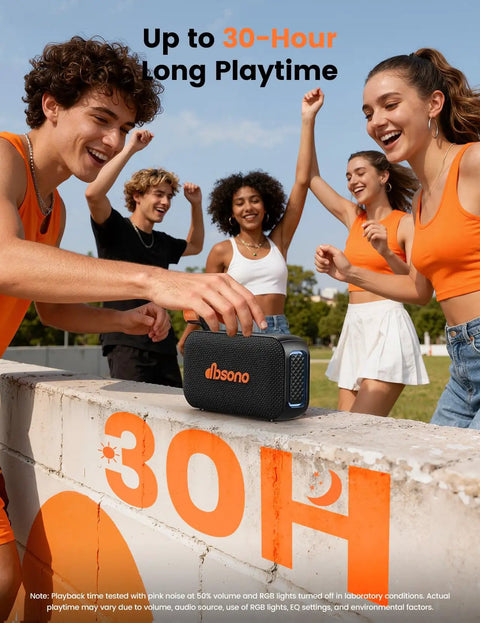 Group enjoying music with 20W Bluetooth Speaker With Dope Stereo Sound 30 Hours Playtime IPX5 Water Resistant Portable Speaker