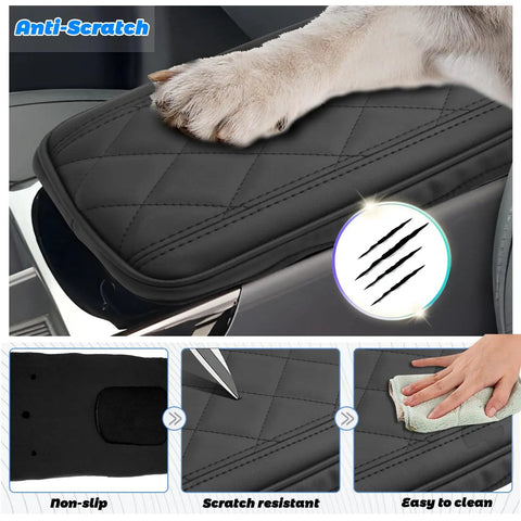 Hyundai Tucson Center Console Armrest Cover For 2025 2026 Limited And Hybrid Models Anti Scratch Protector with pet paw on cover.